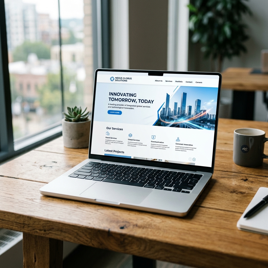 Website development mockup